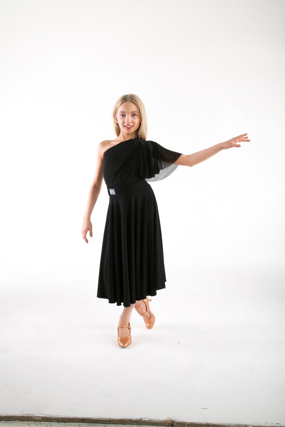 Girls Pleated Cape Leotard