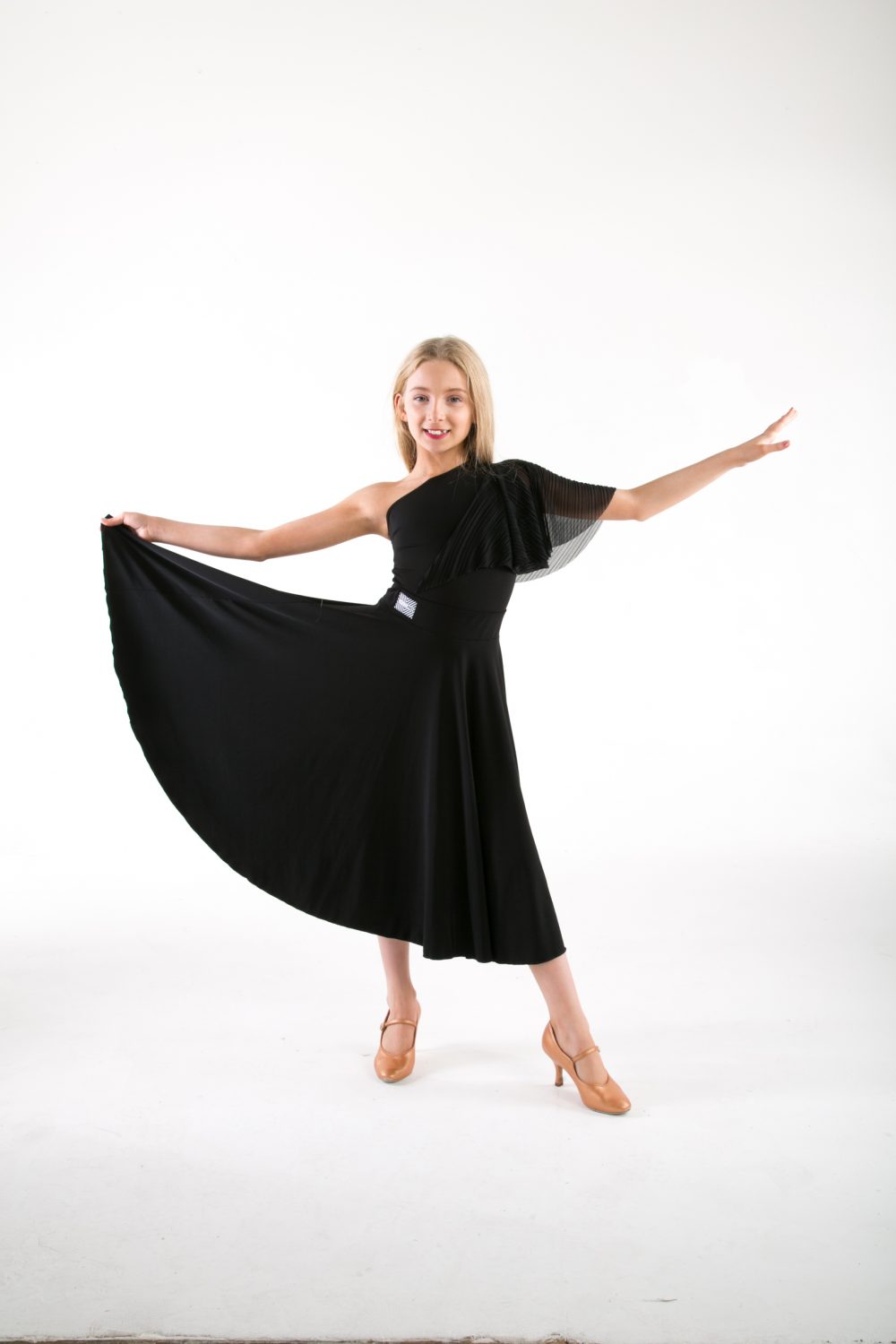 Girls Pleated Cape Leotard