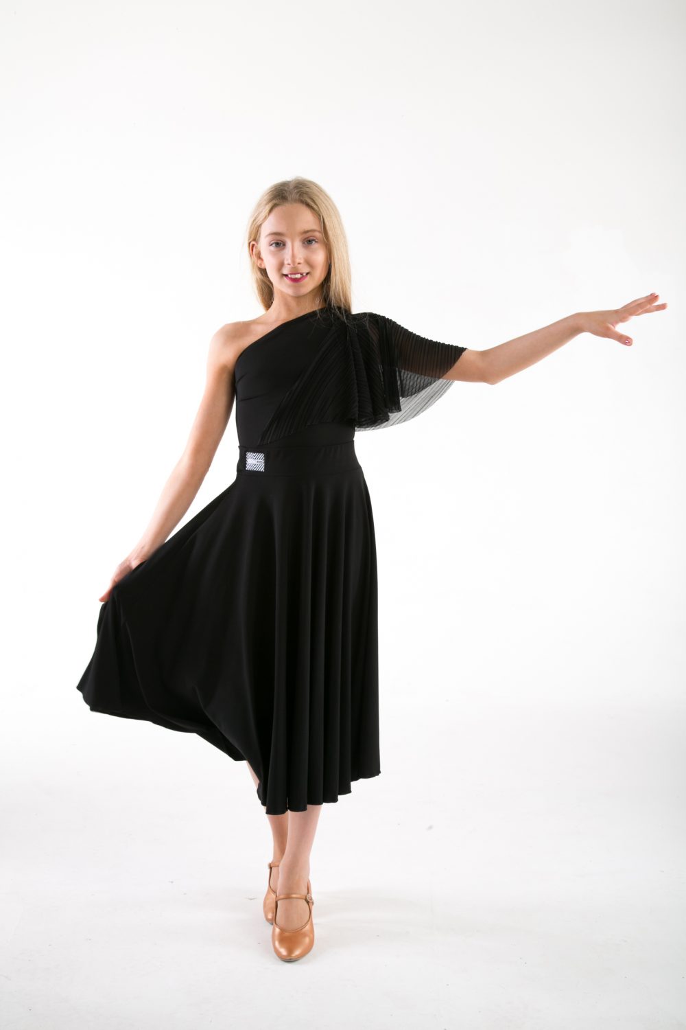 Girls Pleated Cape Leotard