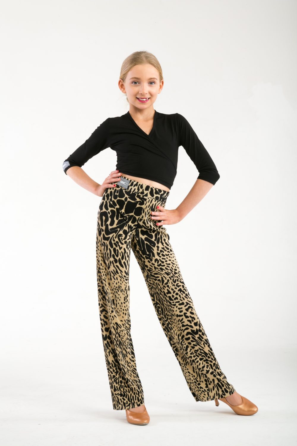 Pleated Leopard Print Trouser